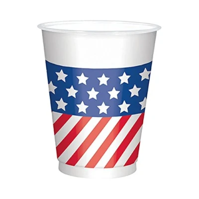 Image of (PKT) 4th July USA Plastic Cups 473ml (25 pk)