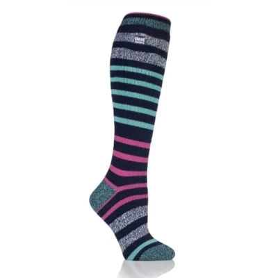 Image of HEAT HOLDERS 1 Pair Ladies LITE LONG Socks Patterned TOG 1.6 UK Size 4 8, EUR 37 42 (Broughton)