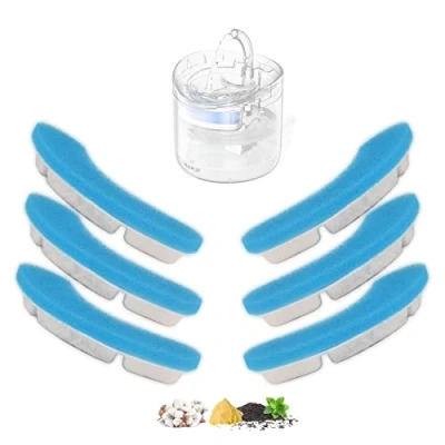 Image of Cat Water Fountain Filter Replacement Upgrade Arc Shaped Safe Washable Animal Filters with 4 Filtration System for HAPUP Kitty Spout 61OZ