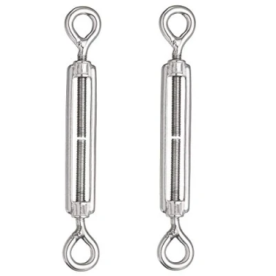 Image of Eidoct 2 Pcs Stainless Steel 304 Turnbuckle Wire Rope Cable Tension (M12 Eye &amp; Eye)
