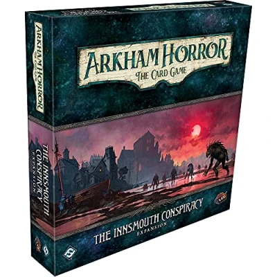 Image of Fantasy Flight Games Arkham Horror The Card Game: Deluxe Expansion 6. Innsmouth Conspiracy Game Ages 14+ 1 to 4 Players 60 120 Minutes Playing Time