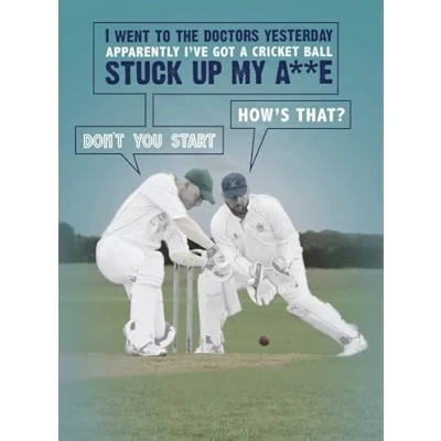 Image of Funny Birthday Card for Him, Male Funny, Happy Him Men, Blank Cricket