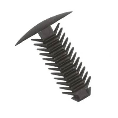 Image of Fir Tree Trim Panel Clips 8mm Hole 18mm Head, Black (100)