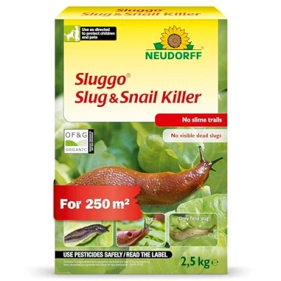 Image of Neudorff Sluggo slug &amp; Snail Killer Effective Control Against Slugs and Snails. no Slime Traces Visible Dead Slugs. for 250 m², 2.5 kg