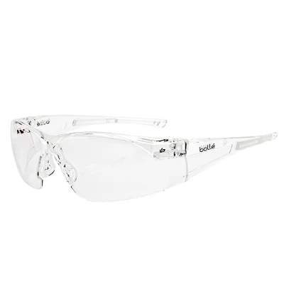 Image of Bolle RUSHPSI Rush Glasses with Tipgrip PC Anti Scratch and Fog Lens, Clear/Black