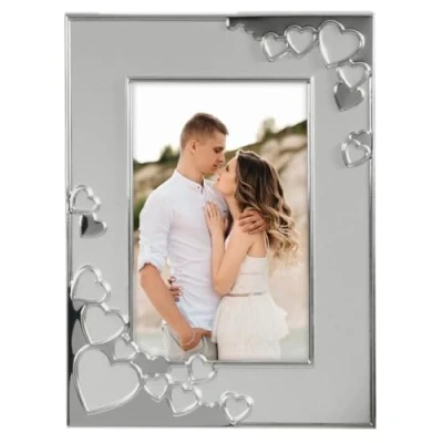 Image of Hama Picture Frame 10 x 15 cm (Photo Frame, Portrait Format, Landscape for Hanging, Standing, Stand, Size cm) Silver
