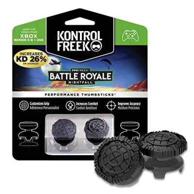 Image of KontrolFreek FPS Freek Battle Royal Nightfall for Xbox One and Series X Controller Performance Thumbsticks 2 High Rise Convex (Domed) Black