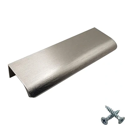 Image of M4TEC Bar Kitchen Cabinet Door Handles Cupboards Drawers Bedroom Furniture Concealed Finger Edge Pull Handle Brushed Stainless Steel. VD3 Series: 256 mm