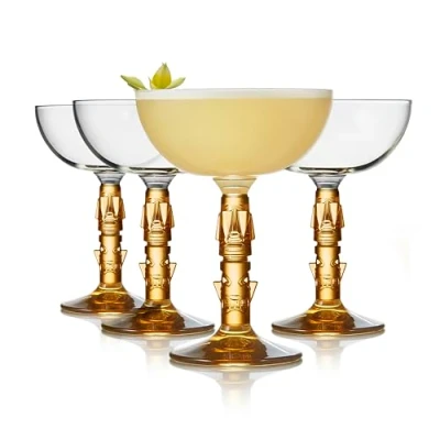 Image of Libbey Tiki Coupe Cocktail Glasses, 8.5 Ounce, Set of 4