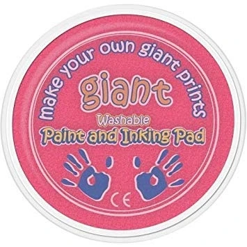 Image of AP Giant Paint &amp; Inking Pad Ideal for Childrens Hand Foot Prints with Small Shaped Painting Sponge (Pink)