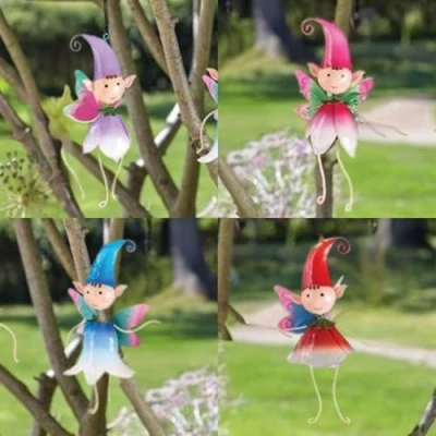 Image of Garden Mile Fairy, Pixie Fun Colourful Decorations, for Hanging or Flower Beds Cute Metal Magical, Fairies, Pixies (Pixie Bloom (one selected you at random))