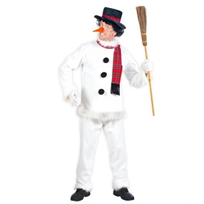Image of Mens Snowman Costume Medium UK 40/42&quot; for Christmas Panto Nativity Fancy Dress