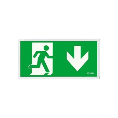 Image of Ovia 3W Maintained Emergancy LED Exit Sign With Down Legend