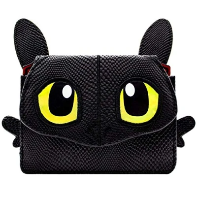 Image of How To Train Your Dragon Toothless Purse Zipper Coin Pocket &amp; Card Holder, Black
