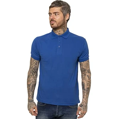 Image of K11 KZPL105 Mens Polo Shirt Pique T Shirts Tee New Golf Work Casual Plain Short Sleeve Top Royal L