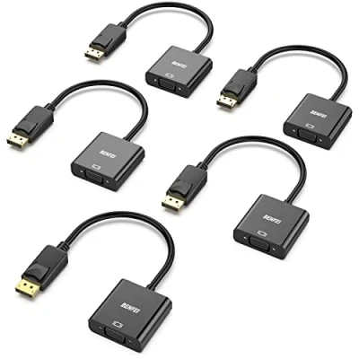 Image of BENFEI DisplayPort to VGA 5 Pack, Gold Plated DP Adapter (Male Female) Compatible for Lenovo, Dell, HP, ASUS