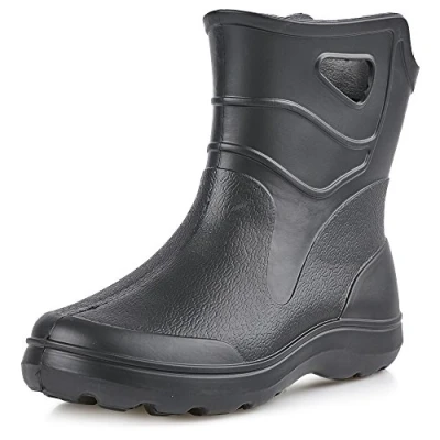 Image of Ladeheid Men&#039;s EVA Extra Light Wellington Boots Rainy Wellies Rain KL027M (Black, 8 UK)