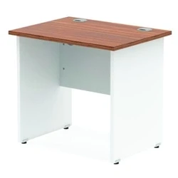 Image of Impulse Panel End 800/600 Rectangle Desk Walnut Top White TT000073