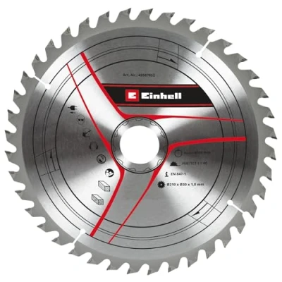 Image of Original Einhell Circular Saw Blade 210 x 30 mm (Saw Accessories, Diameter mm, Intake 40 Teeth, Cutting Width 1.8 for Cordless Pull Mitre Saws and Table Saws)