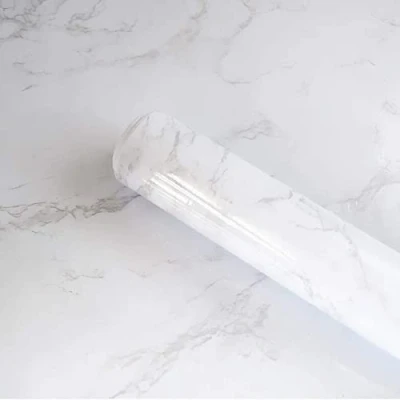 Image of 40cmx10m Marble Wallpaper Granite Grey/White Sticky Back Plastic Vinyl Film Self Adhesive Decorative Kitchen Countertops Cabinet Furniture Stickers Waterproof Thickened