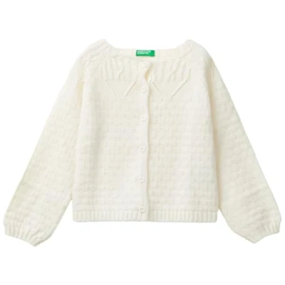 Image of United Colors of Benetton Maglia COREANA M/L 1076G500J Cardigan Sweater, Bianco