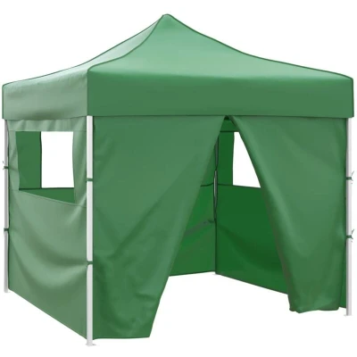 Image of vidaXL Foldable Tent 3x3 m with 4 Walls Green