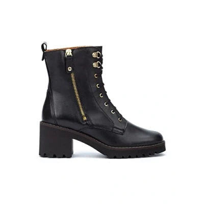 Image of Viella Calfskin Leather Women&#039;s Block Heeled Ankle Boots