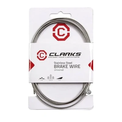 Image of Clarks Stainless Steel Brake Wire 2m Universal Cable for Front and Rear Brakes Mountain Bikes (MTB), Hybrid Road