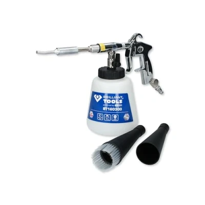 Image of Brilliant Tool BT160300 Compressed Air Cleaning Gun 1 L I with Curved Metal Tube in Outlet Funnel Shut Off Valve