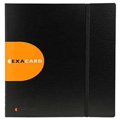 Image of Exacompta Ref 75234E Exactive Exacard Business Card Holder 26.5 x 25 cm in Size, Holds Up To 320 Cards, 20 Sheets, Suitable for 60 90mm Cards Black