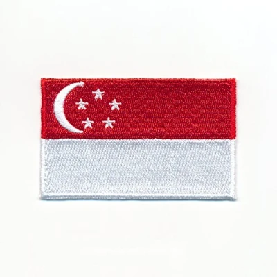 Image of hegibaer 30 x 20 mm Singapore Flag Republic of Sew On / Iron Patch 0943 Mini