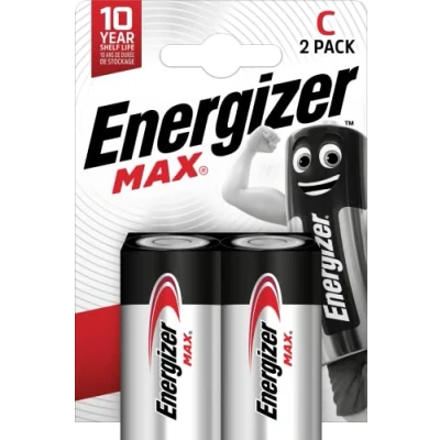 Image of Energizer C Batteries, Max Alkaline Power, 2 Pack