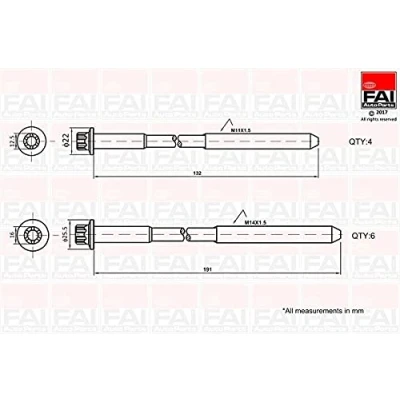 Image of 500347039, 500347039x6, 500347039x6500347, 500347040, 500347040x4 Cylinder Head Bolt Kit FAI AutoParts B1625 Male Torx 4, 6