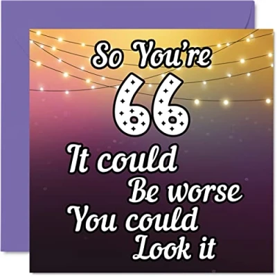 Image of Fun 66th Birthday Cards for Men Woman Look It Funny Card Dad Mum Grandad Nanny Grandma Gran Uncle Auntie Cousin, 145mm x Greeting Cards,