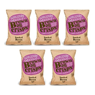 Image of Brown Bag Crisps Smoked Bacon 40g (Pack of 5)