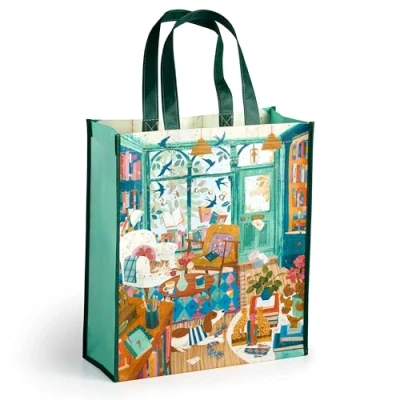 Image of Galison Books Of Wonder Reusable Shopping Bag Lightweight Eco Friendly Perfect For Groceries And Travel