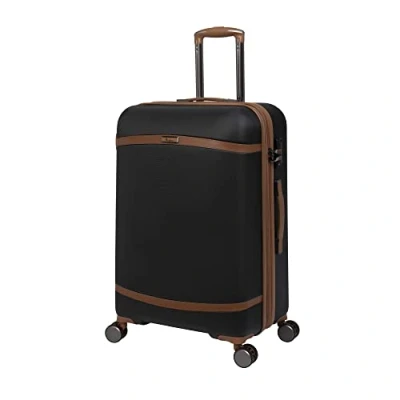 Image of it luggage Quaint 27&quot; Hardside Checked 8 Wheel Expandable Spinner, Black with Almond Trim, 27&quot;, Spinner