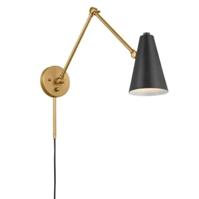 Image of Kichler, Sylvia 1 Light Wall Sconce in Black and Natural Brass, 52486NBRB