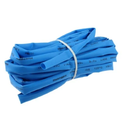 Image of sourcingmap 6mm Dia 10mm Flat width rate 2:1 Heat Shrinkable Tube Shrink Tubing 5M Blue