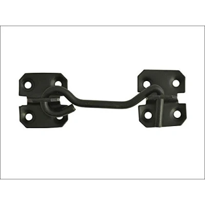 Image of Homezone® Vintage Style 4&quot; Or 6&quot; Black Galvanised Cabin Hook and Eye Garden Gate Lock Shed Door Latch Catch with Fittings (4&quot;)