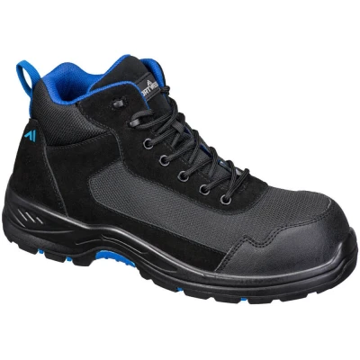 Image of Portwest Composite Textile Suede Mid Boot S3L HRO SR FO Black/Blue 48