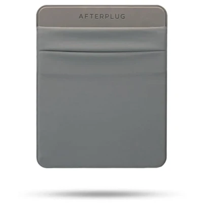 Image of Afterplug 2 Pocket Adhesive Pouch for Laptop, Compatible with External 2.5&quot; HDD, SSD, Magic Mouse, USB Cable and More Grey