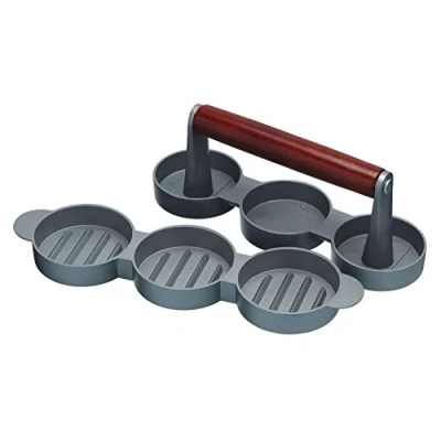Image of KitchenCraft Home Made Non Stick Mini Burger Press in Gift Box, Aluminium, 24.5 x 7 8.5cm, Blue