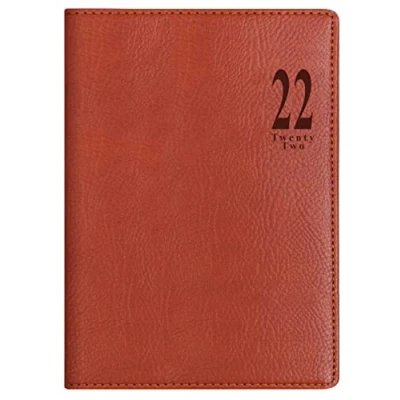 Image of Letts of London Milano A5 day to a page 2022 diary tan 22 080567