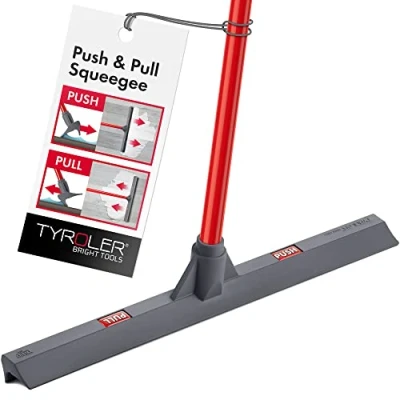 Image of Tyroler Push &amp; Pull Squeegee 44cm Silicone Head 140cm Anti Rust Handle 100% Aluminum 4 Piece Floor perfect for Hardwood, Marble, Tile, Garage, Indoor/Outdoor