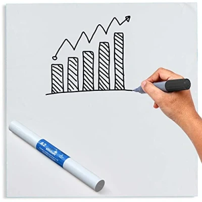 Image of Magic Whiteboard Sheets Stick on Wall A2 Static &amp; Portable White Board Small for Walls, Doors, Windows, Fridges, Glass Easy Clean, Dry Erase School, Office Kitchen