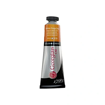 Image of Daler Rowney Georgian Oil Paint, Aluminium Tube, 1.28oz 38 ml, Cadmium Orange Hue