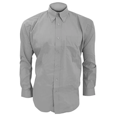 Image of Kustom Kit Mens Long Sleeve Corporate Oxford Shirt (16inch) (Silver Grey)