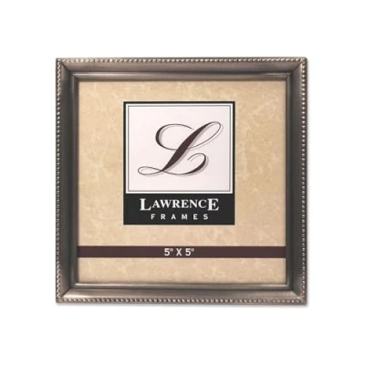 Image of Lawrence Frames 11555 Antique Pewter 5x5 Picture Frame Bead Border Design