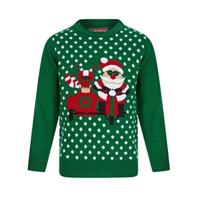 Image of Tokyo Laundry Boy&#039;s Sidecar Polka Dot Novelty Christmas Jumper